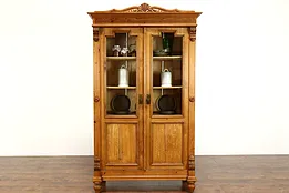 Farmhouse Country Pine Antique Pantry Cupboard, Display Cabinet, Bookcase #39287