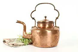 Farmhouse Antique Solid Copper English Tea Kettle or Pot #39420