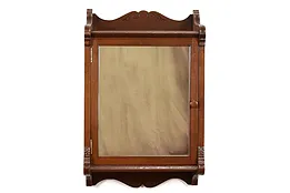 Victorian Eastlake Antique Walnut Hanging Cabinet Medicine Chest, Mirror #39111