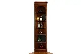 Traditional Vintage Cherry China or Display Corner Cabinet, Ethan Allen #39113