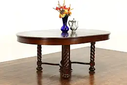 Henry VIII Design 54" Dining Table 6 Leaves Extends 123" Berkey and Gay #39172