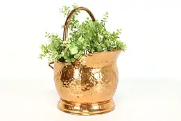 Copper Vintage Farmhouse Coal Scuttle, Hod, Planter, Magazine Caddy #39340