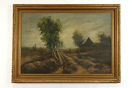 "Vareler Heide" Antique German Original Oil Painting, Vogt 46" #39382