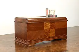 Art Deco Waterfall Design Vintage Cedar Trunk or Blanket Chest, Lane #39800