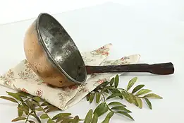 Farmhouse Vintage Copper Dipper or Ladle with Wrought Iron Handle #39396