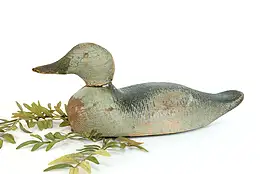 Farmhouse Hand Carved Pine Antique Duck Decoy Sculpture #39642