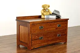 Arts & Crafts Mission Oak Vintage Craftsman Lowboy Chest, TV Console #39699