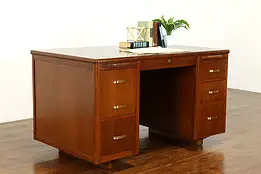 Midcentury Modern 1950s Vintage Walnut Office or Library Desk, Leopold #39730