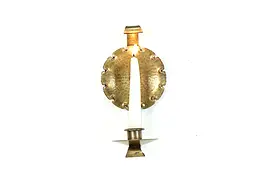 Arts & Crafts Mission Antique Hammered Brass Candle Wall Sconce, Roycroft #39748