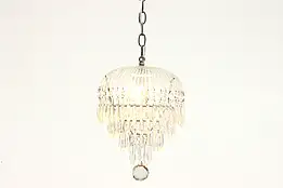 Traditional Vintage Small Chandelier or Hall Light, Crystal Prisms #39078