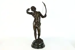 French Vintage "David devant Saul" Sculpture on Marble Base after Bareau #39726