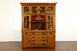 Arts & Crafts Mission Oak Vintage Craftsman China Cabinet, Richardson #39762