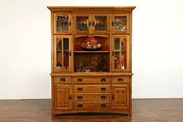 Arts & Crafts Mission Oak Vintage Craftsman China Cabinet, Richardson #39762