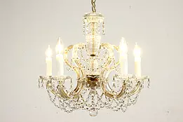 Marie Therese Design Vintage 5 Candle Chandelier, Strass Crystal Prisms #39077