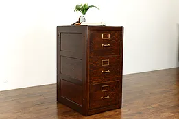 Oak Craftsman Antique 3 Drawer Office File Cabinet, Yawman NY  #39549