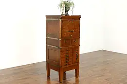 Arts & Crafts Mission Oak 10 Drawer Stacking Office File Cabinet #39572