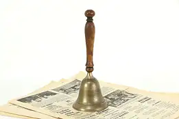 Brass  Vintage Schoolmaster Bell, Signed India #35867