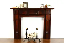 Georgian Design Antique Mahogany Architectural Salvage Fireplace Mantel #38982