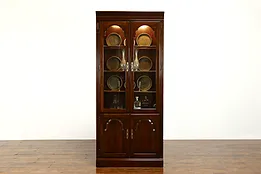 Traditional Vintage Lighted China or Curio Display Cabinet, Ethan Allen #39583
