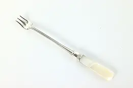 Victorian Antique Sterling Silver Pickle or Relish Fork Pearl Handle #40015