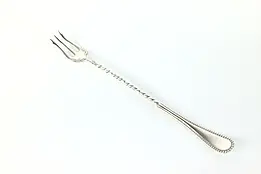 Victorian Antique Silverplate Cocktail, Pickle or Appetizer Fork,W. R. #40025