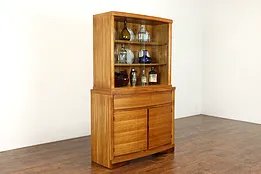 Midcentury Modern Vintage Mahogany China or Display Cabinet, Glass Doors #38357