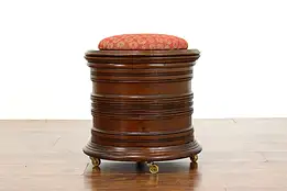 Victorian Eastlake Farmhouse Walnut Stool, Commode Chamber Pot Cartwright #38926