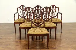 Set of 6 Vintage Shield Back Dining Chairs, England #32143