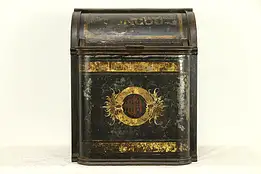 Victorian Painted Tin Antique Tea or Coffee Bin, Caddy or Hopper, Congo #32231