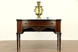 Walnut Antique Hunt or Sideboard Hall Console, Hand Painted, Signed Batik #32397