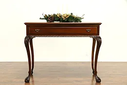 Georgian Design Vintage Mahogany Hall Console Table or Server, Claw Feet #32512