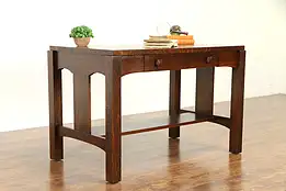 Arts & Crafts Mission Oak Antique Library Table, Craftsman Desk #32681