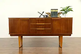 Midcentury Modern Scandinavian Vintage Teak Credenza or Sideboard #32784