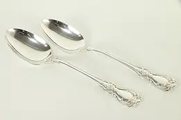 Pair of Sterling Silver Towle Old Master Serving Spoons  8 1/2"  #32828
