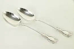 Pair of Sterling Silver Towle Old Master Serving Spoons  8 1/2"  #32828