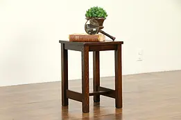 Arts & Crafts Mission Oak Antique Chairside Table Pedestal or Plant Stand #32847