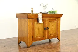 Primitive Antique Country Kitchen Pantry Dry Sink, Baby Changing Table #32934