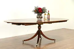 Cherry Oval Vintage Dining Table, 3 Leaves, Extends 8,' Signed Baker #32980