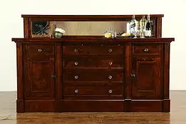 Craftsman 1910 Antique Sideboard, Server or Cabinet, Gallery & Mirror #33138