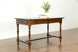 Country French Antique Fruitwood Kitchen Dining or Library Table #33204
