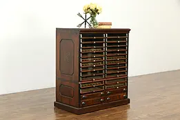 Victorian Antique Belding Walnut 28 Drawer Spool Cabinet, Jewelry Ches #33218
