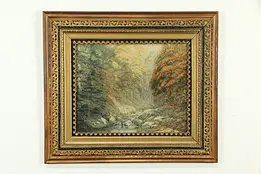 Autumn Trees & Stream, Vintage Print, Victorian Frame, C. W. Potter #33227