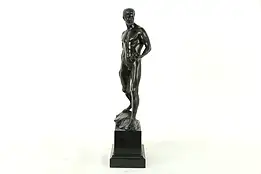 David Antique Bronze Sculpture, Marble Base, A. Katsch 1906  #33265