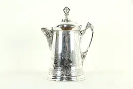 Victorian Antique Silverplate Insulated Water Pitcher, Reed & Barton #33271