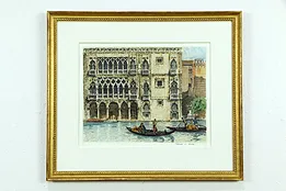 Grand Canal in Venice, Italy, Artist Print, Signed Franz Xaver Wolf #33320