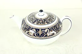 Wedgwood Cobalt Blue Florentine Pattern Teapot #33363