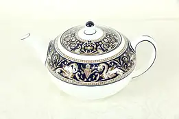 Wedgwood Cobalt Blue Florentine Pattern Teapot #33363