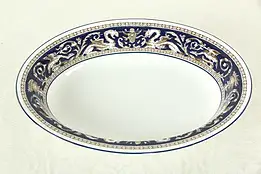 Wedgwood Cobalt Blue Florentine Pattern 11" Oval Vegetable Serving Bowl  #33366