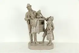 School Days Statue, Organ Grinder & Monkey, John Rogers NY 1877 #33384