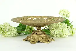 Victorian Style Cast Iron Filigree Tazza or Card Tray, Dolphin Motif  #33792